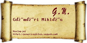 Gömöri Miklós névjegykártya